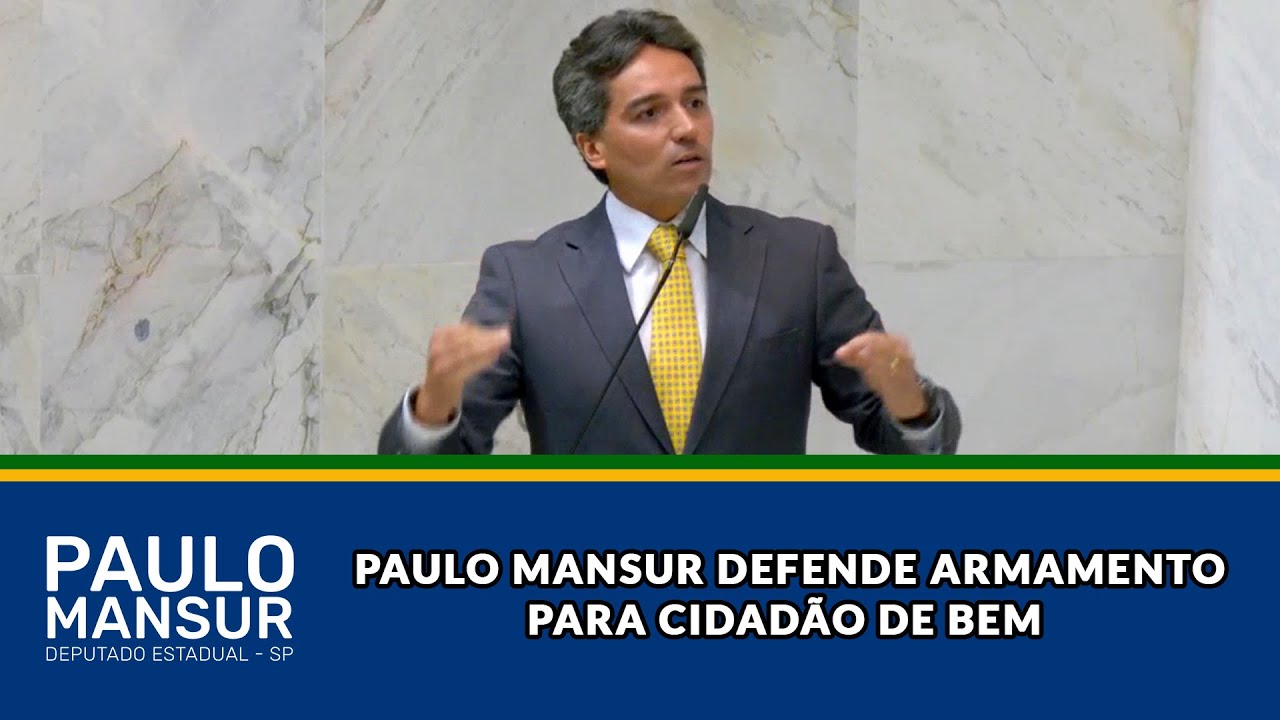 Em discurso na Alesp, Paulo Mansur defende armamento para cidadão de bem